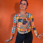 Patchwork Pullover in Periwinkle Sweatshirt La Vie Bien Patchwork Pullover in Periwinkle