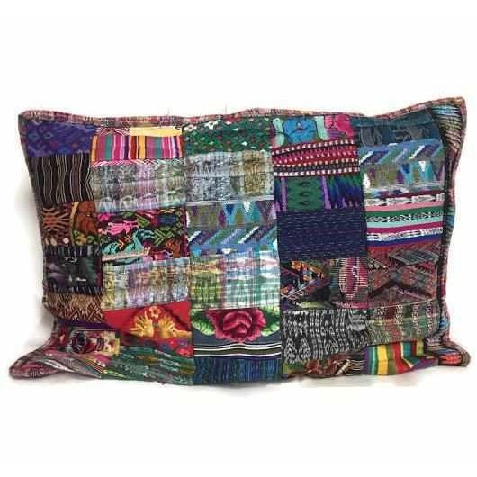 Patchwork Upcycled Huipil Sham Pillow - Guatemala Decor La Vie Bien Patchwork Upcycled Huipil Sham Pillow - Guatemala