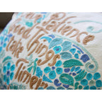 Patience Butterfly Love Letters Hand - Embroidered Pillow - Available in Pink or Blue by CatStudio Pillows La Vie Bien Patience Butterfly Love Letters Hand - Embroidered Pillow - Available in Pink or Blue by CatStudio