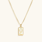 Patient Progress - White Enamel Taurus Card Necklace by Karma and Luck