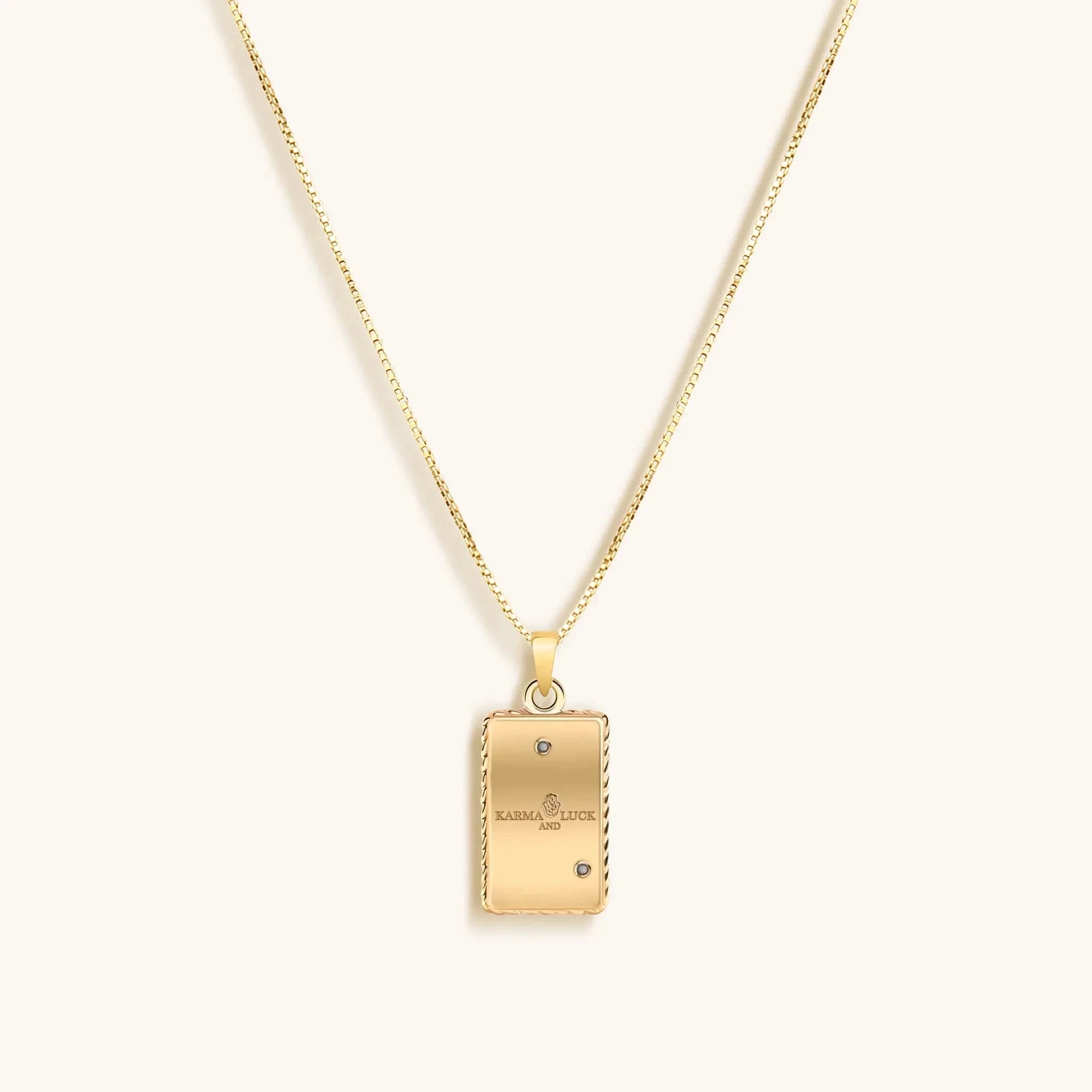 Patient Progress - White Enamel Taurus Card Necklace by Karma and Luck