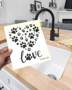 Paw Print Heart Swedish Dishcloth | Dog Lovers Swedish Dishcloths La Vie Bien Paw Print Heart Swedish Dishcloth | Dog Lovers