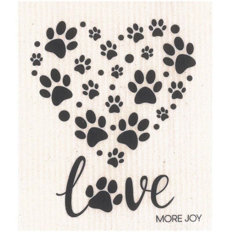 Paw Print Heart Swedish Dishcloth | Dog Lovers Swedish Dishcloths La Vie Bien Paw Print Heart Swedish Dishcloth | Dog Lovers