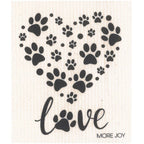 Paw Print Heart Swedish Dishcloth | Dog Lovers Swedish Dishcloths La Vie Bien Paw Print Heart Swedish Dishcloth | Dog Lovers