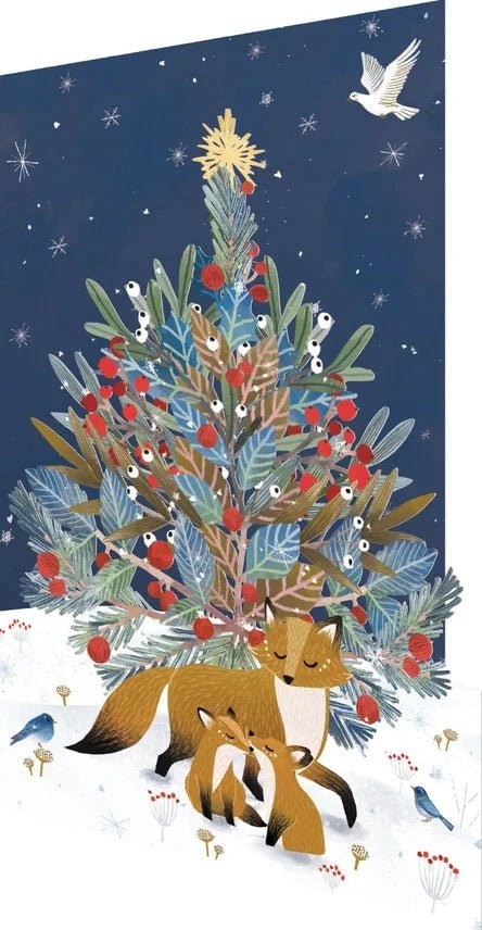 Paw Prints Tree Lasercut Christmas Card by Ash & Rose