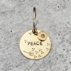 PEACE Brass Keychain La Vie Bien PEACE Brass Keychain