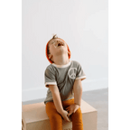 Peace Embroidered Ringer Tee in Moon for Kids by Polished Prints