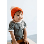Peace Embroidered Ringer Tee in Moon for Kids by Polished Prints