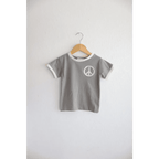 Peace Embroidered Ringer Tee in Moon for Kids by Polished Prints
