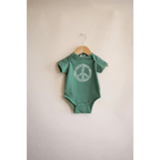 Peace Floral Organic Cotton Baby Bodysuit by Polished Prints