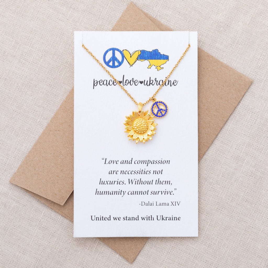 Peace For Ukraine Gold Plated Necklace Necklaces - Fine La Vie Bien Peace For Ukraine Gold Plated Necklace