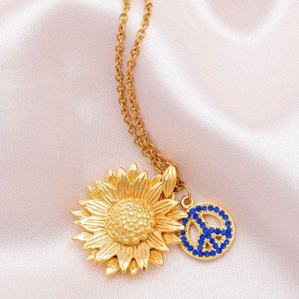 Peace For Ukraine Gold Plated Necklace Necklaces - Fine La Vie Bien Peace For Ukraine Gold Plated Necklace