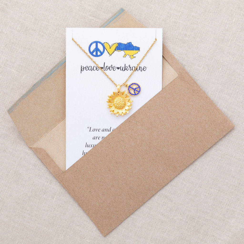 Peace For Ukraine Gold Plated Necklace Necklaces - Fine La Vie Bien Peace For Ukraine Gold Plated Necklace