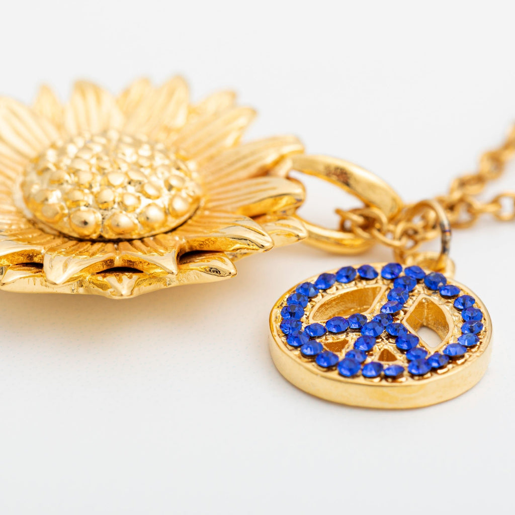 Peace For Ukraine Gold Plated Necklace Necklaces - Fine La Vie Bien Peace For Ukraine Gold Plated Necklace