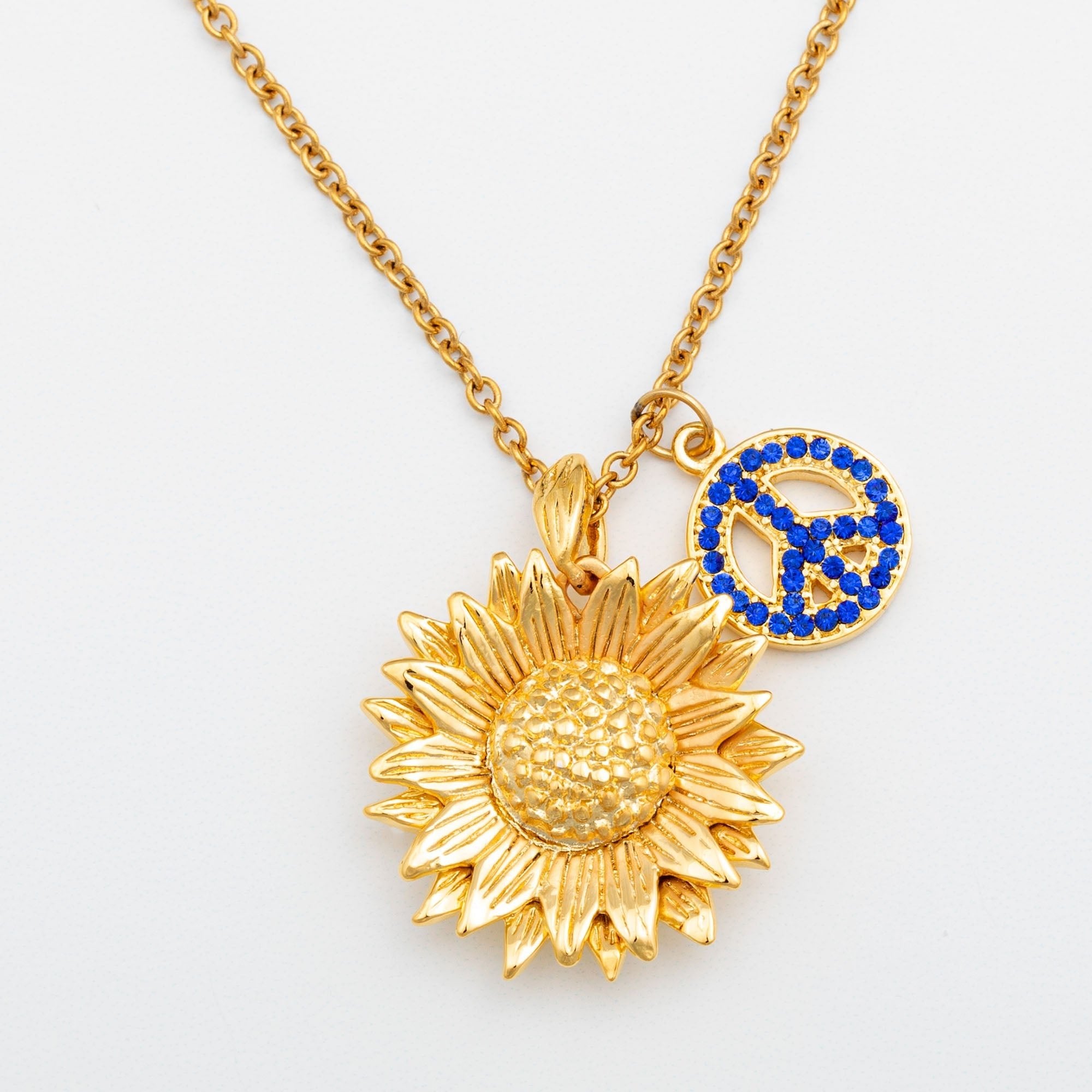 Peace For Ukraine Gold Plated Necklace Necklaces - Fine La Vie Bien Peace For Ukraine Gold Plated Necklace