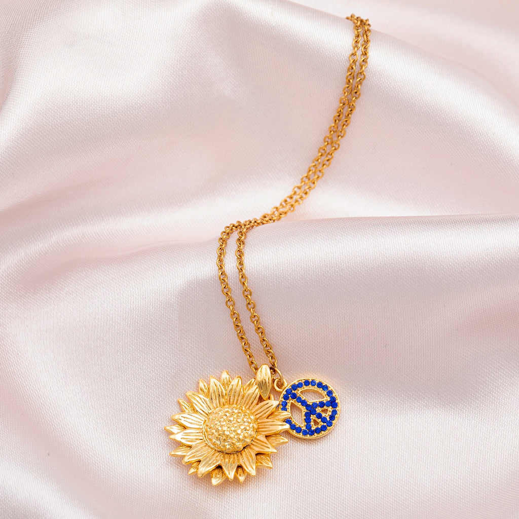 Peace For Ukraine Gold Plated Necklace Necklaces - Fine La Vie Bien Peace For Ukraine Gold Plated Necklace