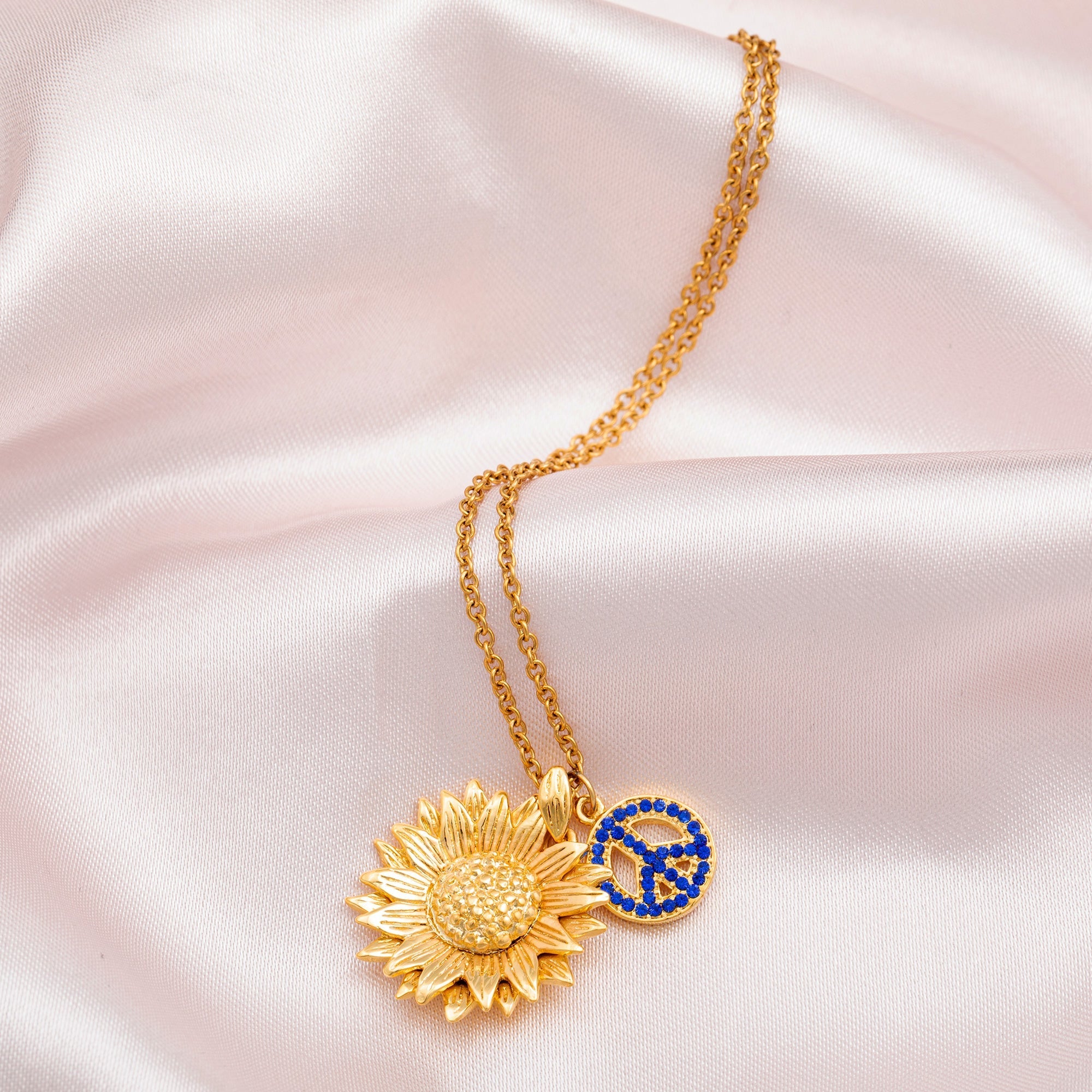 Peace For Ukraine Gold Plated Necklace Necklaces - Fine La Vie Bien Peace For Ukraine Gold Plated Necklace