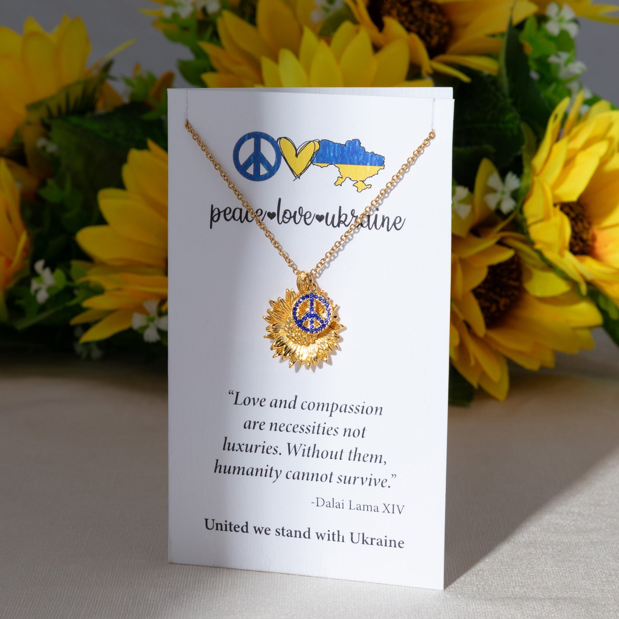 Peace For Ukraine Gold Plated Necklace Necklaces - Fine La Vie Bien Peace For Ukraine Gold Plated Necklace