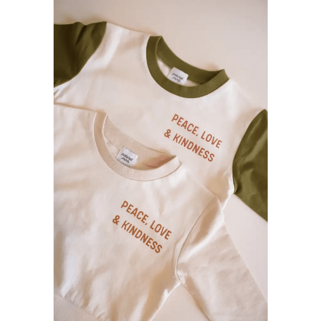 Peace, Love and Kindness Pullover by Polished Prints