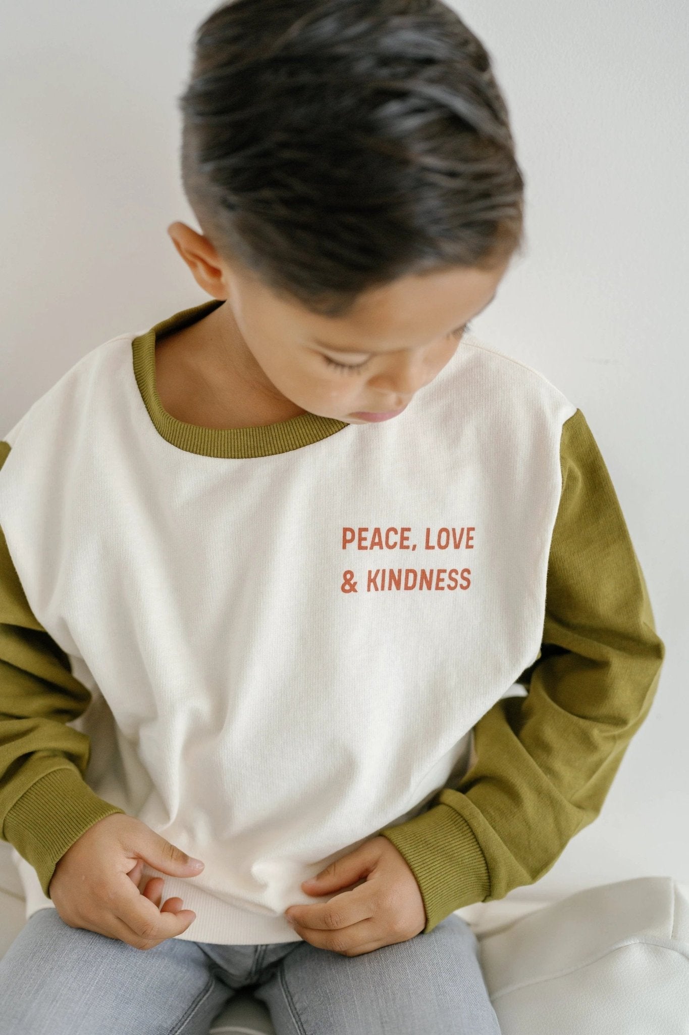 Peace, Love and Kindness Pullover by Polished Prints