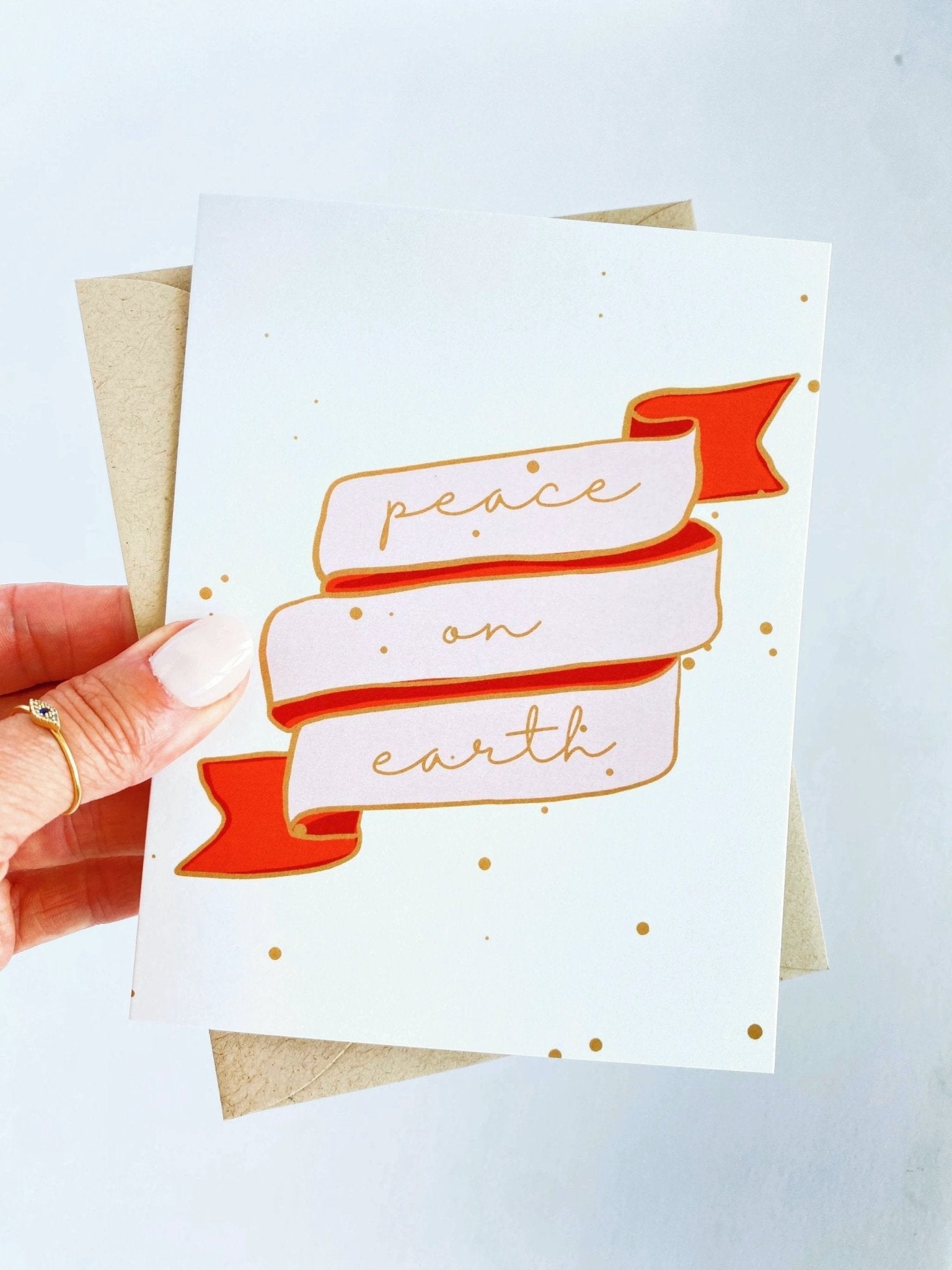 Peace on Earth Banner Christmas Card by Five Dot Post