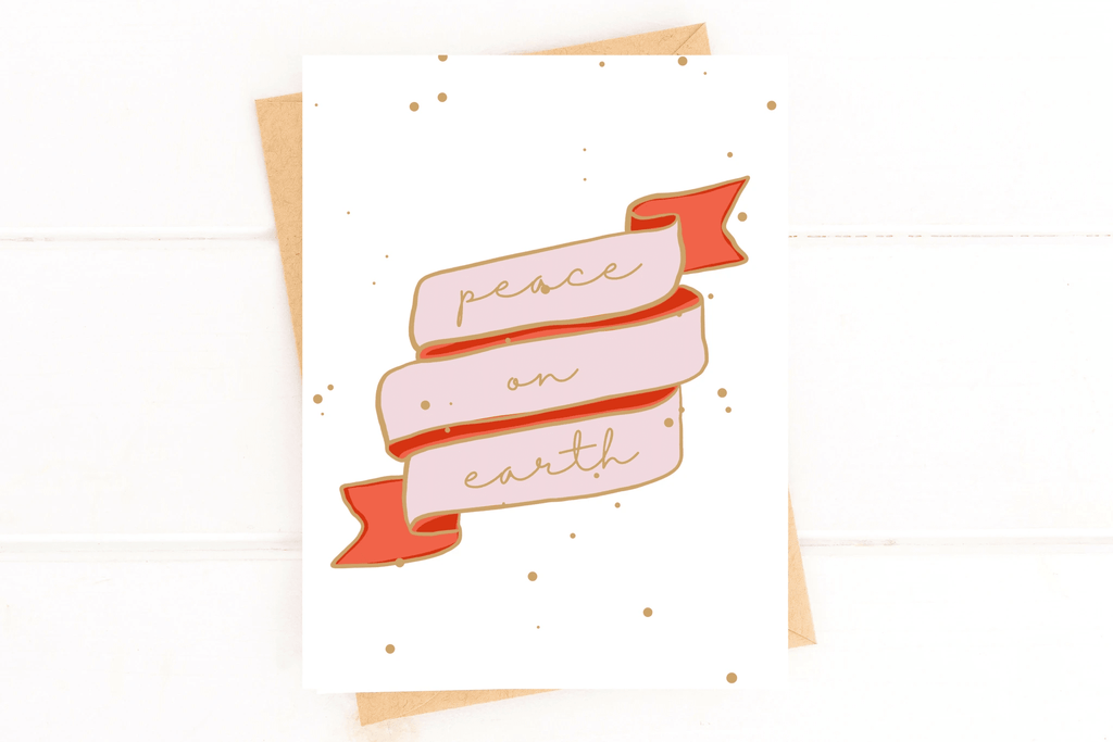 Peace on Earth Banner Christmas Card by Five Dot Post