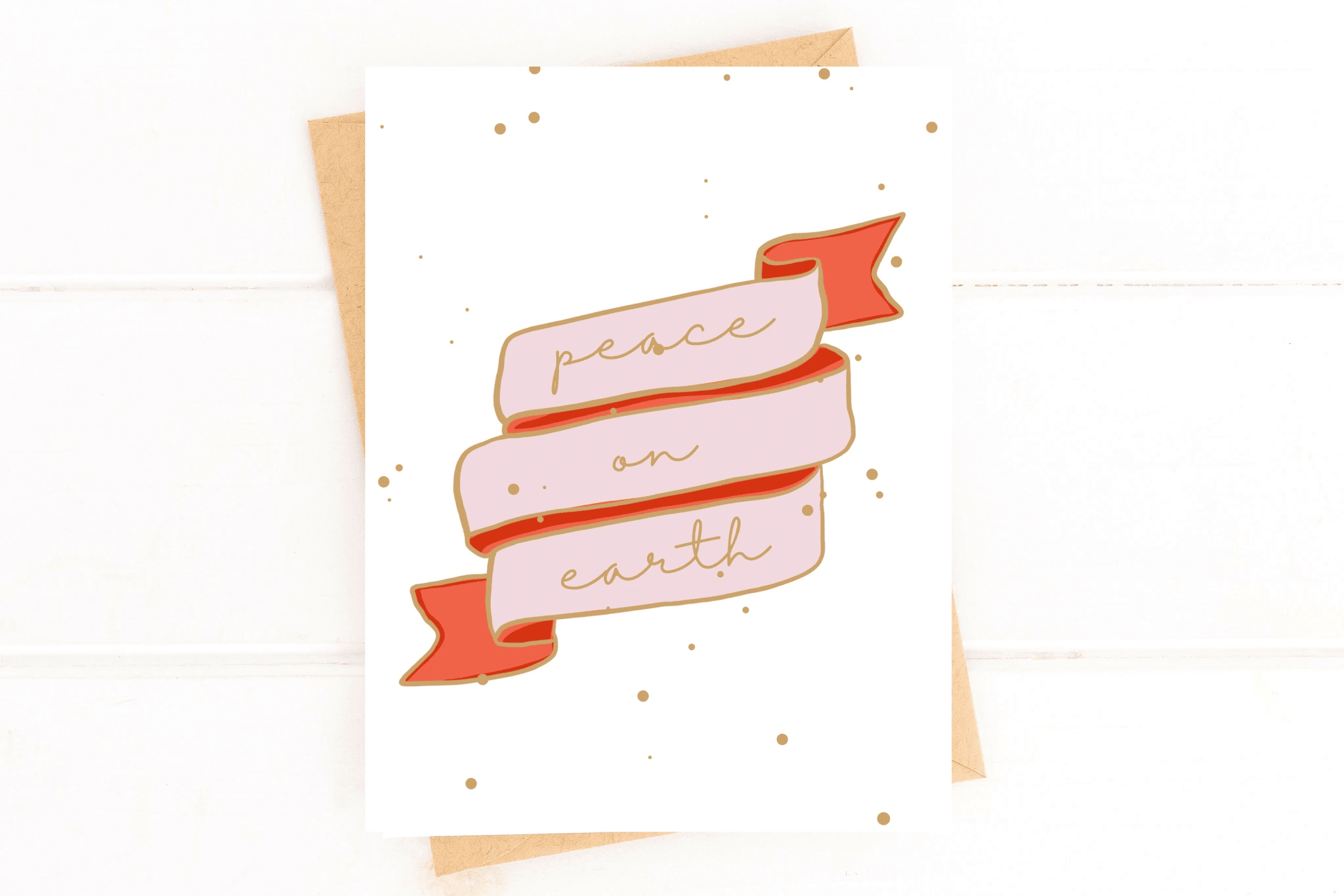Peace on Earth Banner Christmas Card by Five Dot Post