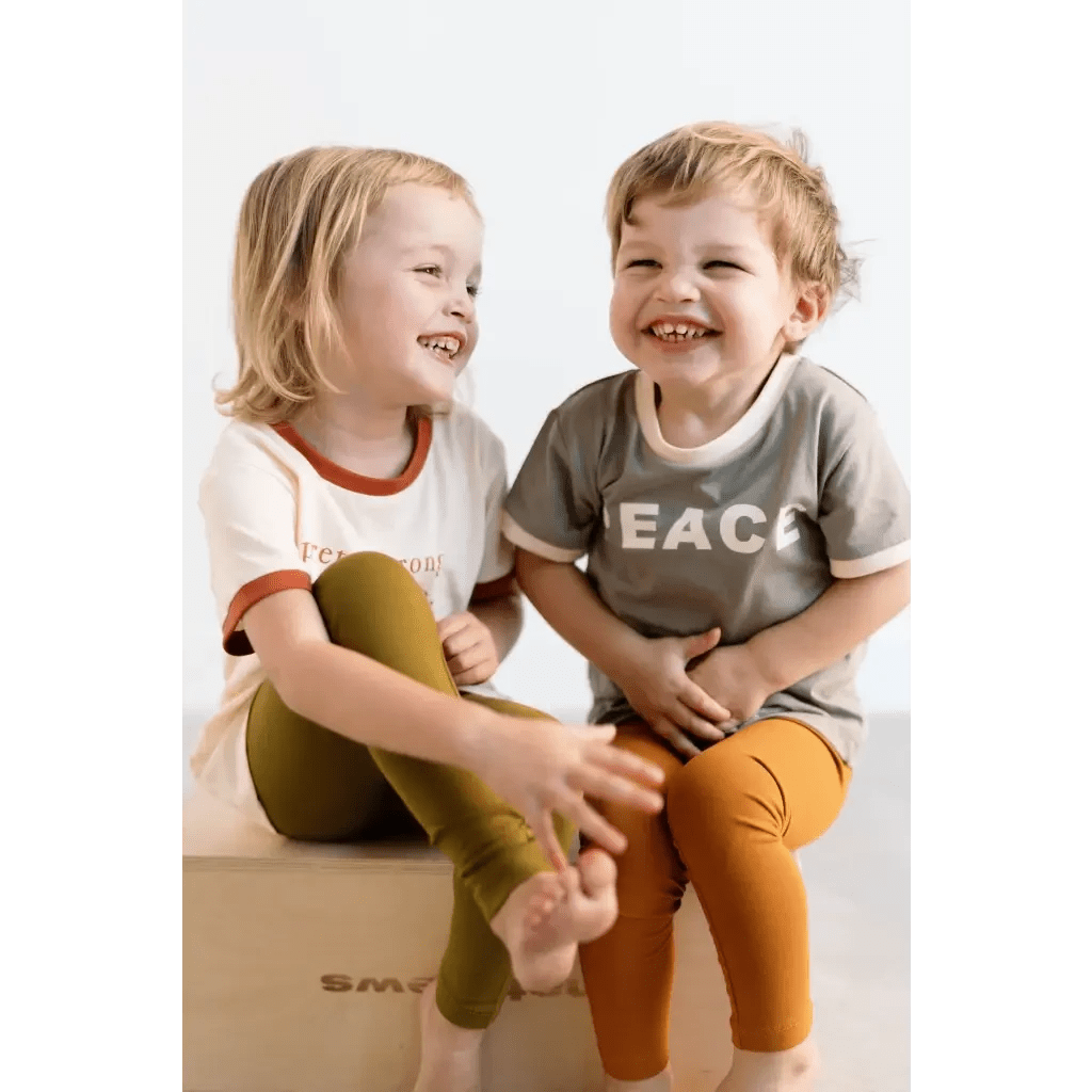 Peace Ringer T-Shirt For Kids by Polished Prints