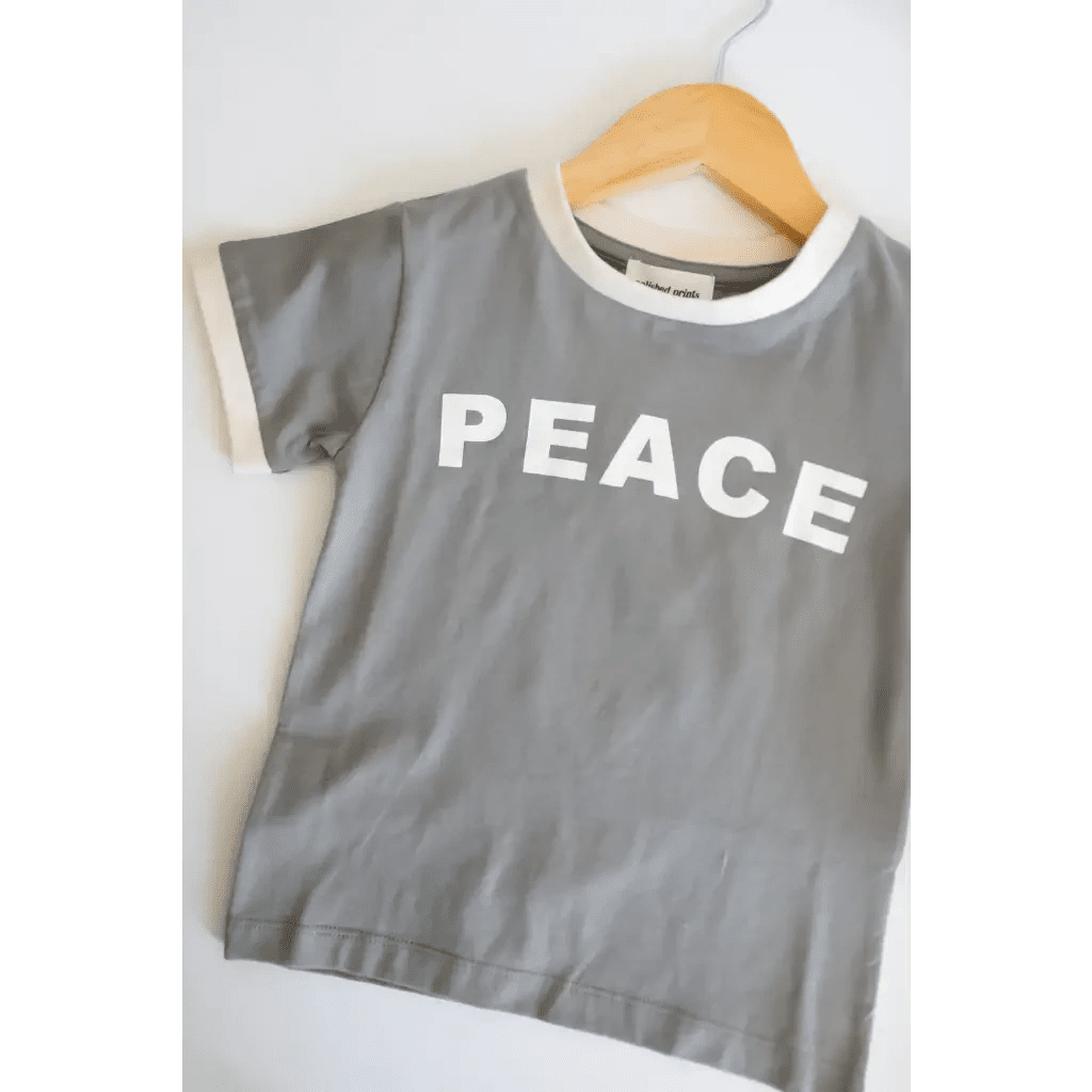 Peace Ringer T-Shirt For Kids by Polished Prints