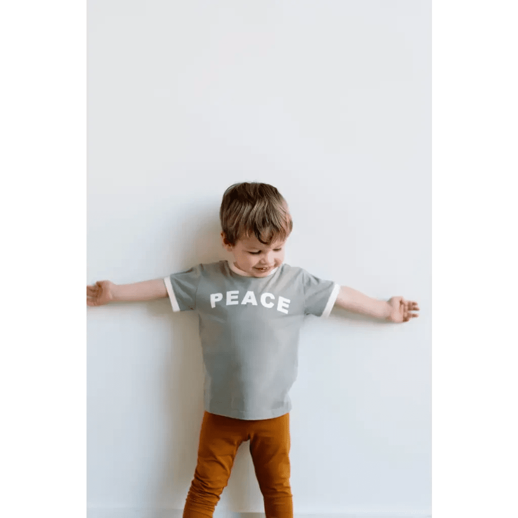Peace Ringer T-Shirt For Kids by Polished Prints