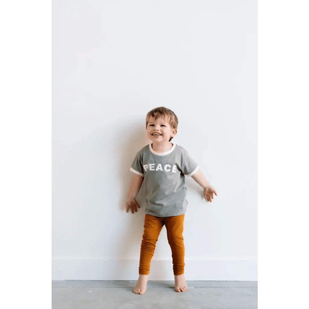 Peace Ringer T-Shirt For Kids by Polished Prints