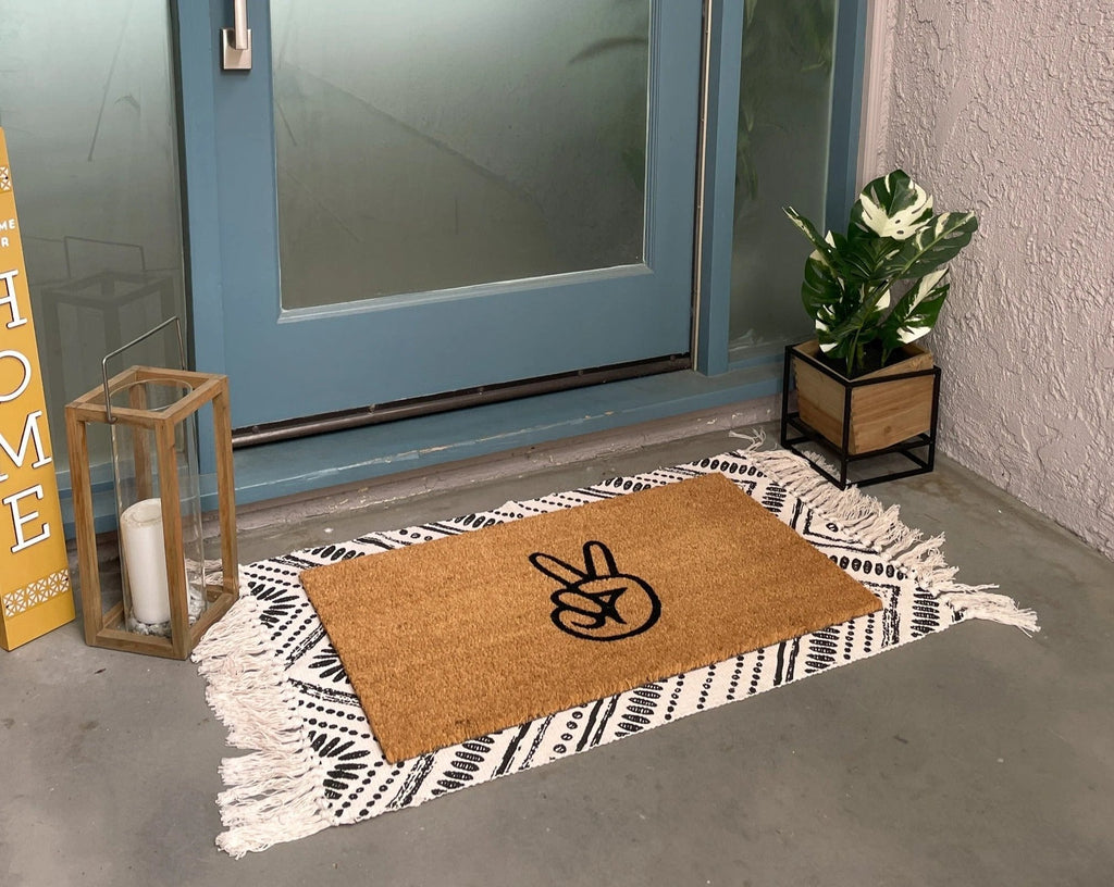 Peace Sign Doormat by Nickel Designs Custom Doormats