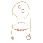 Peach Blossom macrame hoop earrings by Alegria Accessories Inc