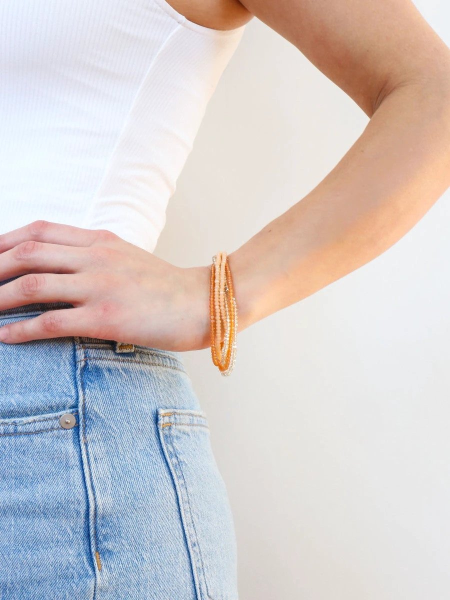 Multistrand Sparkle Bracelet - Peachy Keen by Fair Anita