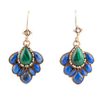 Peacock Blue Lapis Golden Drop Earrings Earrings La Vie Bien Peacock Blue Lapis Golden Drop Earrings