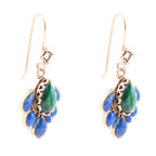 Peacock Blue Lapis Golden Drop Earrings Earrings La Vie Bien Peacock Blue Lapis Golden Drop Earrings