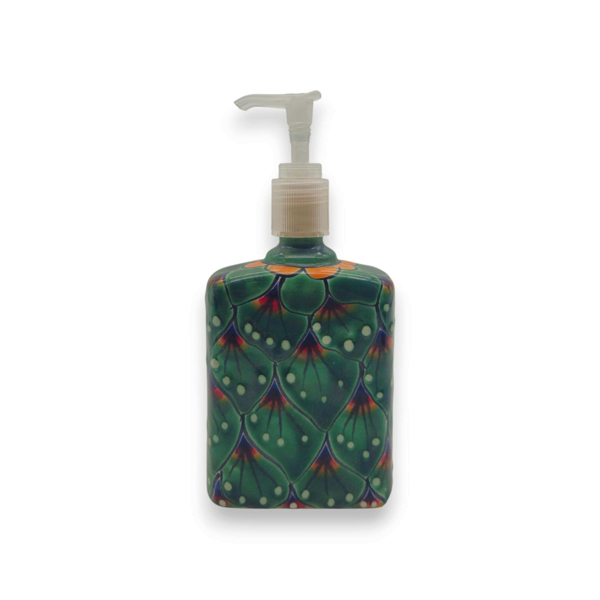 Peacock Feather Talavera Soap Dispenser | Hand-Painted Ceramic Talavera Soap Dispenser La Vie Bien Peacock Feather Talavera Soap Dispenser | Hand-Painted Ceramic