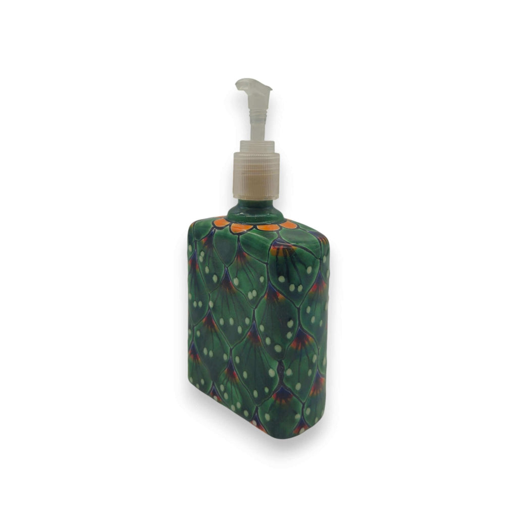 Peacock Feather Talavera Soap Dispenser | Hand-Painted Ceramic Talavera Soap Dispenser La Vie Bien Peacock Feather Talavera Soap Dispenser | Hand-Painted Ceramic