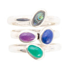 Peacock Colorful Multi-Stone and Sterling Silver Ring Set by Barse Jewelry