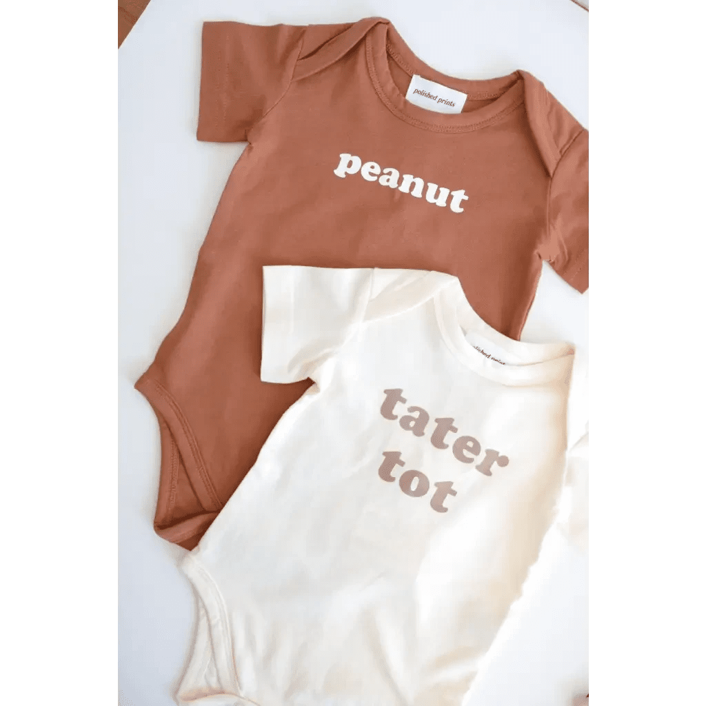 Peanut Organic Cotton Baby Onesie by Polished Prints