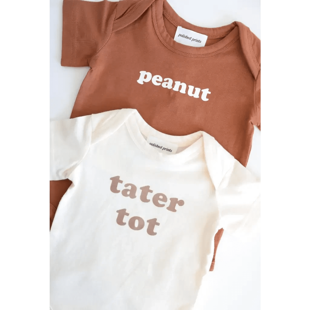 Peanut Organic Cotton Baby Onesie by Polished Prints