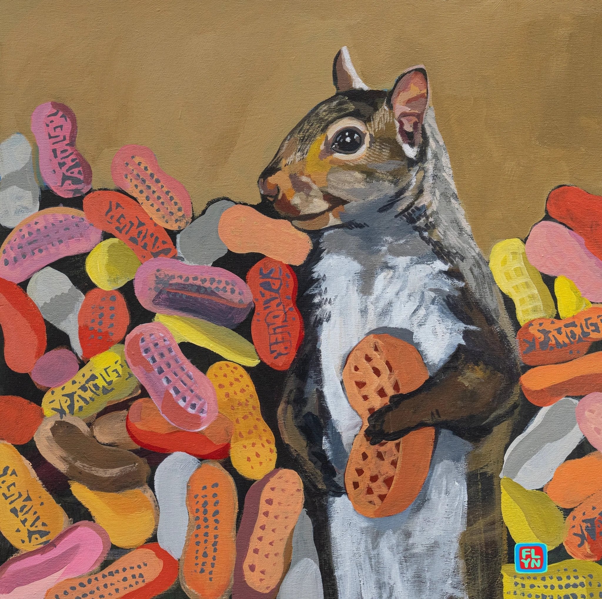 Peanuts Squirrel Print 12x18 by FLYNhats