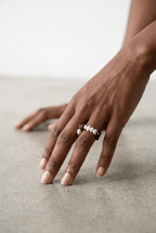 Pearl and Gold Leather Ring Rings La Vie Bien Pearl and Gold Leather Ring