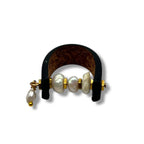 Pearl and Gold Leather Ring Rings La Vie Bien Pearl and Gold Leather Ring