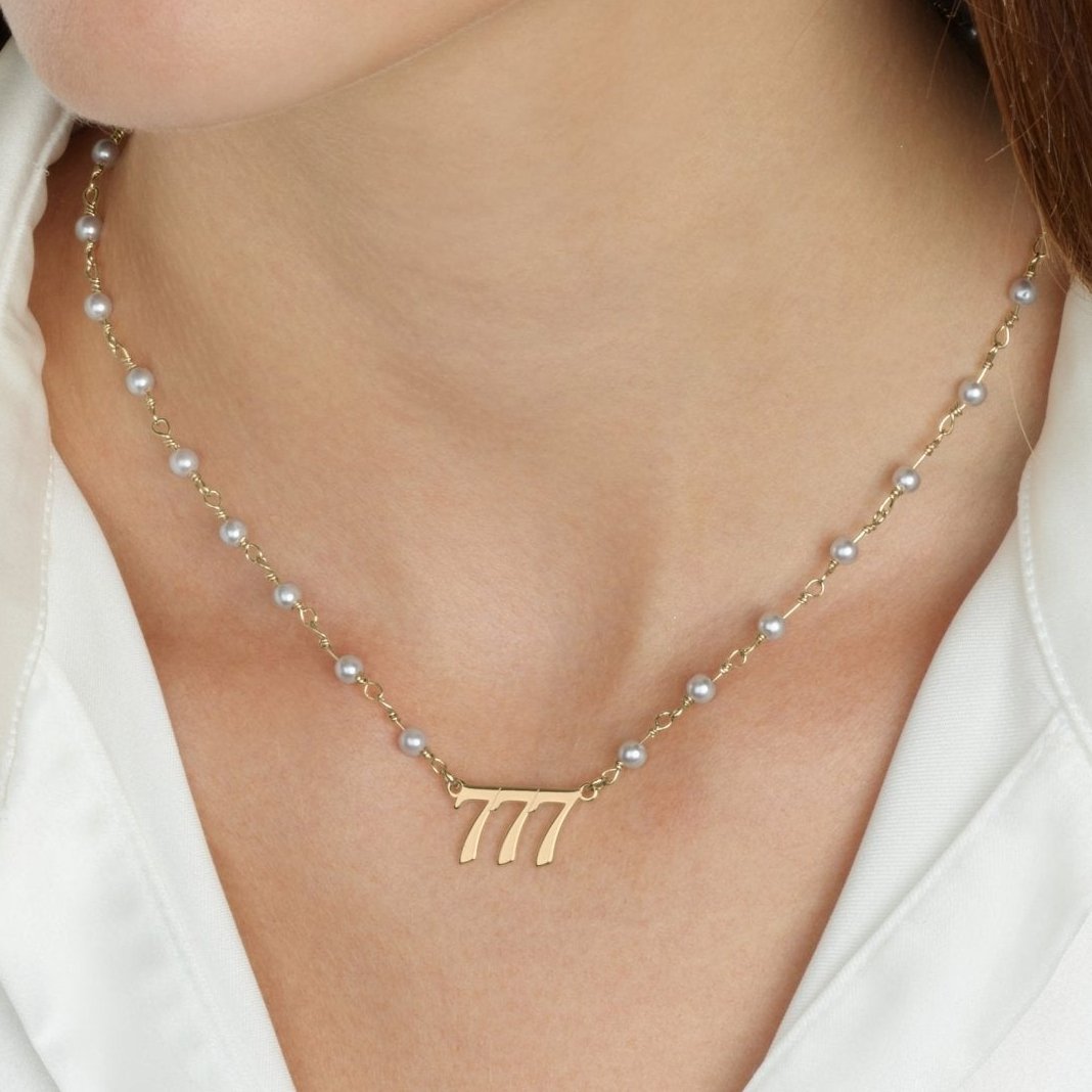 Pearl Angel Numbers Necklace La Vie Bien Pearl Angel Numbers Necklace