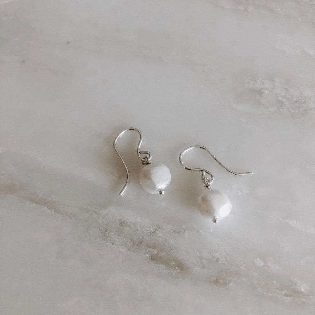 Pearl Baby Drop Earrings by Derive Jewelry