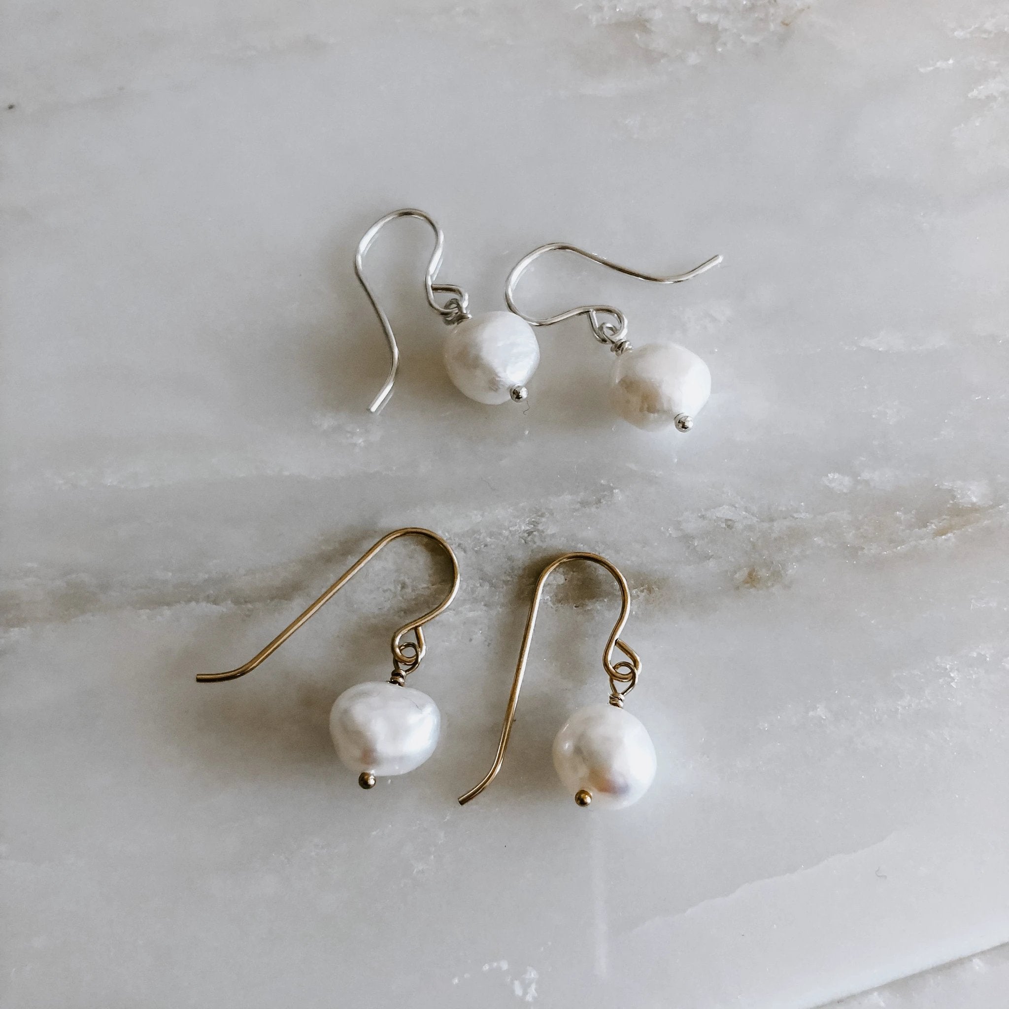 Pearl Baby Drop Earrings by Derive Jewelry