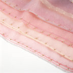 Pearl Beaded Gold Border Chiffon Hijab Shawl(MH236)