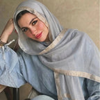 Pearl Beaded Gold Border Chiffon Hijab Shawl(MH236) La Vie Bien Pearl Beaded Gold Border Chiffon Hijab Shawl(MH236)