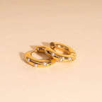 Pearl Chunky Rounded Huggie Hoop Earrings by Oh Clementine